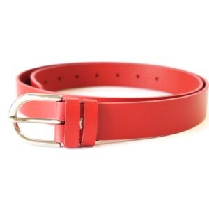 Raudonas odinis moteriškas diržas VA belts