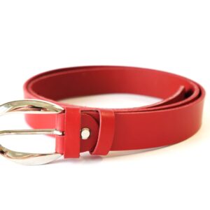 Raudonas odinis moteriškas diržas VA belts
