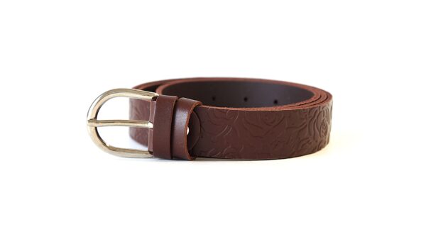 Rudas moteriškas odinis diržas 3 cm Vilnius Fashion Belts