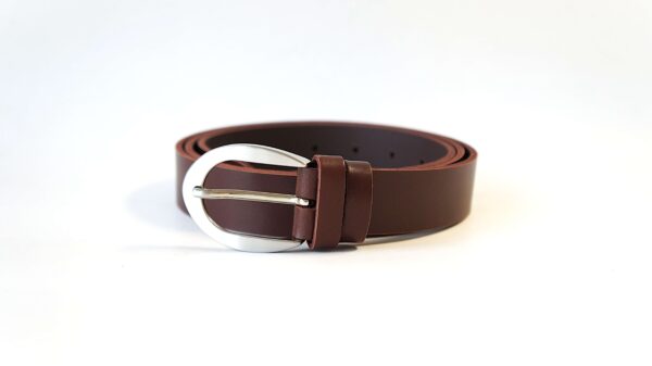 Rudas moteriškas odinis diržas 3 cm Vilnius Fashion Belts