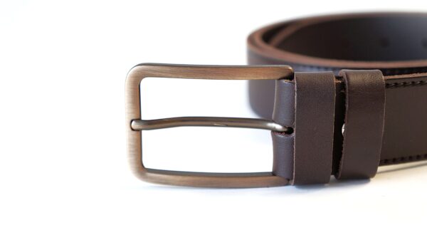 Rudas vyriškas odinis diržas 3,5 cm Vilnius Fashion Belts