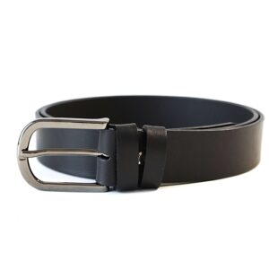 Juodas odinis moteriškas diržas 3,5 cm Vilnius Fashion Belts