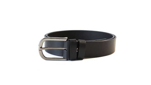 Juodas odinis moteriškas diržas 3,5 cm Vilnius Fashion Belts