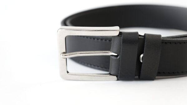 Juodas vyriškas odinis diržas 3,5 cm Vilnius Fashion Belts