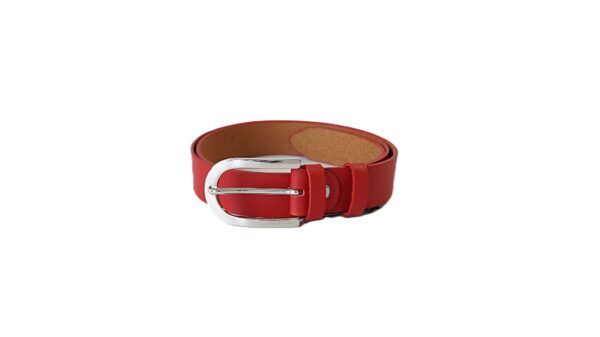 Raudonas odinis moteriškas diržas Vilnius Fashion Belts