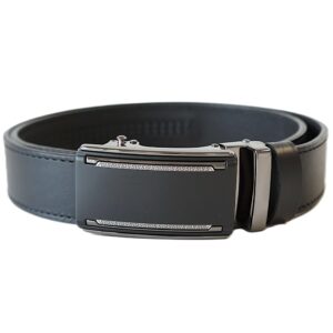 Prabangus juodas vyriškas odinis diržas 3,5 cm su automatine sagtimi Vilnius Fashion Belts