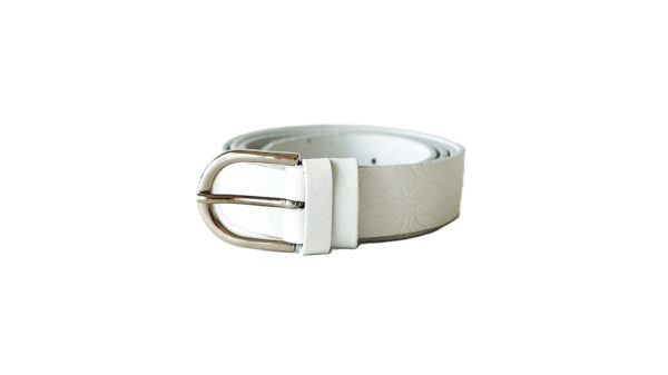 Baltas moteriškas odinis diržas 3 cm Vilnius Fashion Belts