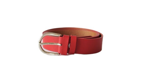 Raudonas moteriškas odinis diržas 3 cm Vilnius Fashion Belts