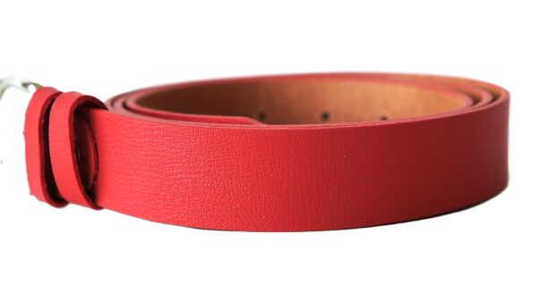 Raudonas moteriškas odinis diržas 3 cm Vilnius Fashion Belts