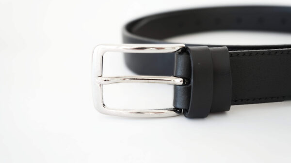 Juodas odinis vyriškas diržas 3 cm Vilnius Fashion Belts