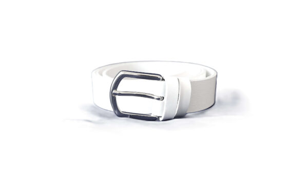 Baltas moteriškas odinis diržas 3 cm Vilnius Fashion Belts