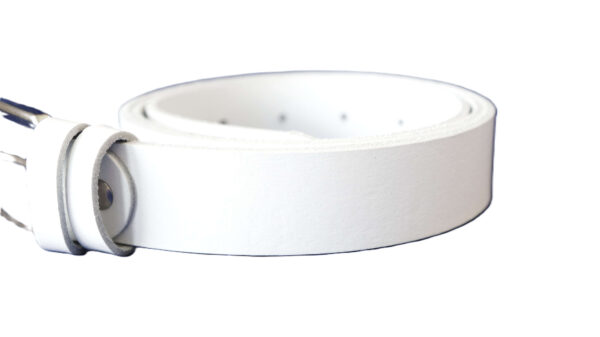 Baltas moteriškas odinis diržas 3 cm Vilnius Fashion Belts