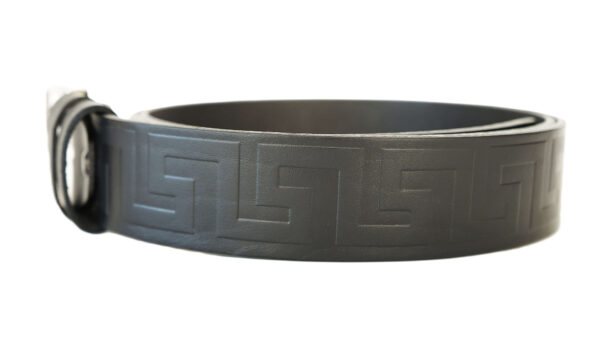 Juodas odinis vyriškas diržas prie džinsų 4 cm Vilnius Fashion Belts