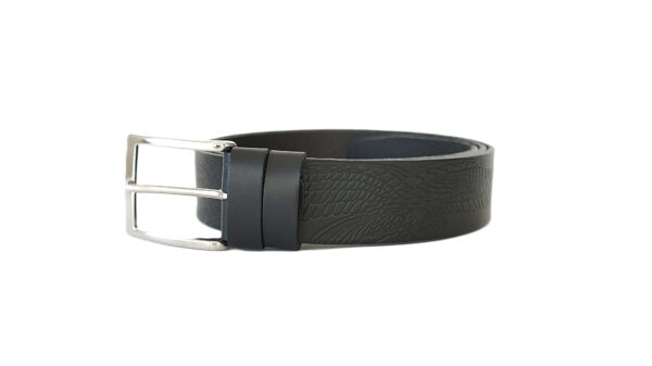 Juodas odinis vyriškas diržas prie džinsų 4 cm Vilnius Fashion Belts