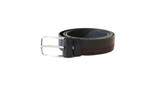 Juodas odinis vyriškas diržas prie džinsų 4 cm Vilnius Fashion Belts