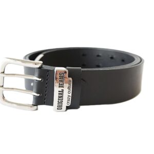 Juodas odinis vyriškas diržas prie džinsų 4 cm Vilnius Fashion Belts Original Jeans