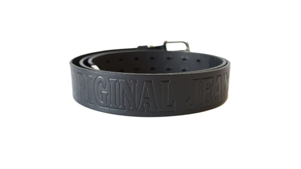 Juodas odinis vyriškas diržas prie džinsų 4 cm Vilnius Fashion Belts