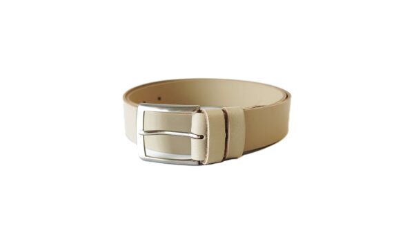 Šviesus vyriškas odinis diržas 3,5 cm su klasikine sagtimi Vilnius Fashion Belts