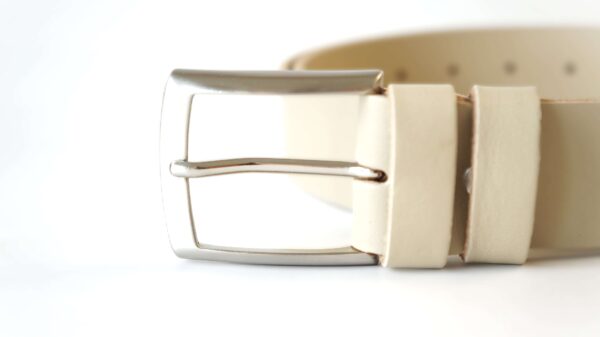 Šviesus vyriškas odinis diržas 3,5 cm su klasikine sagtimi Vilnius Fashion Belts