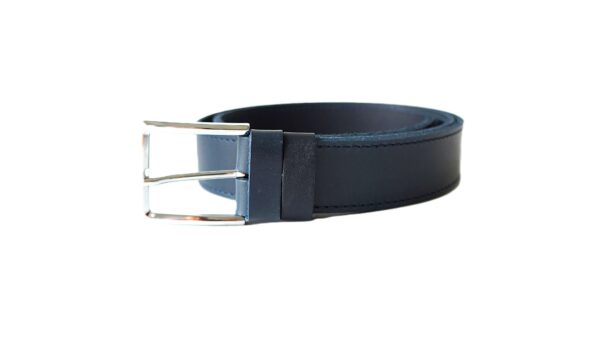 Mėlynas odinis vyriškas diržas 4 cm Vilnius Fashion Belts