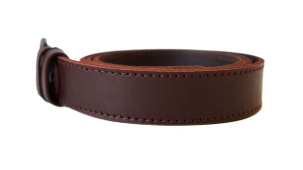 Lietuviškas rudas odinis vyriškas diržas 3,5 cm Vilnius Fashion Belts