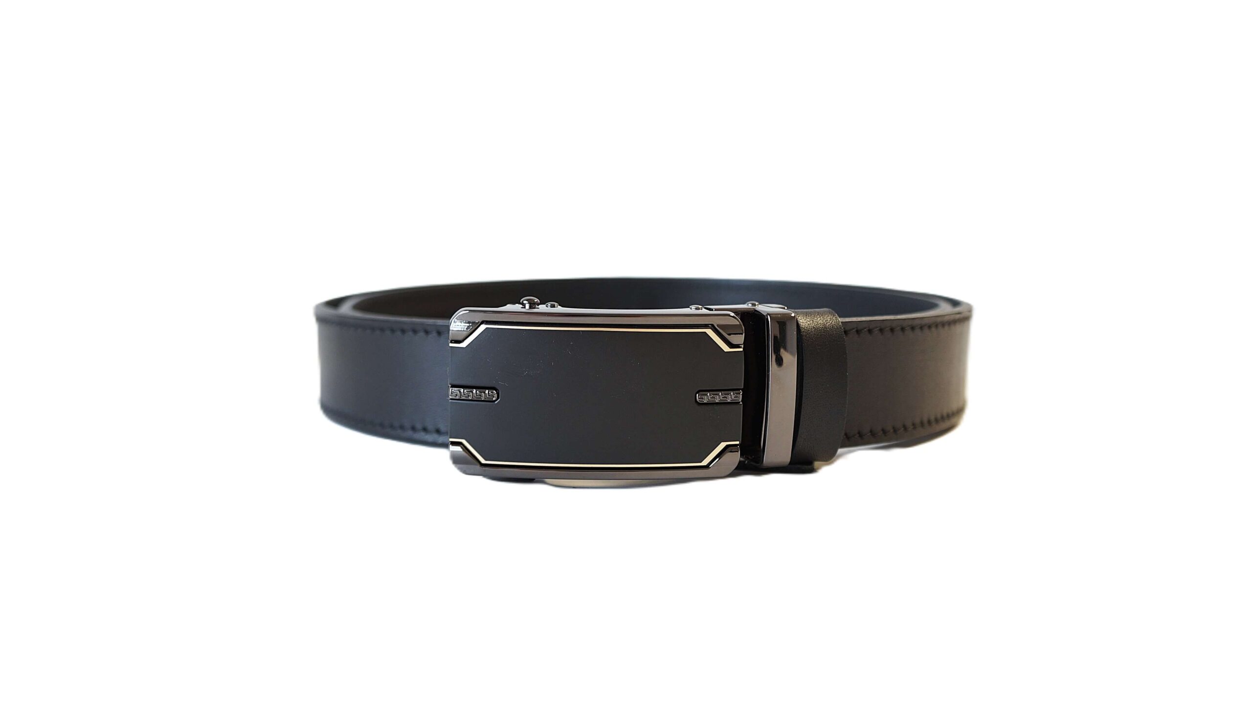 Prabangus vyriškas odinis diržas 3,5 cm su automatine sagtimi Vilnius Fashion Belts