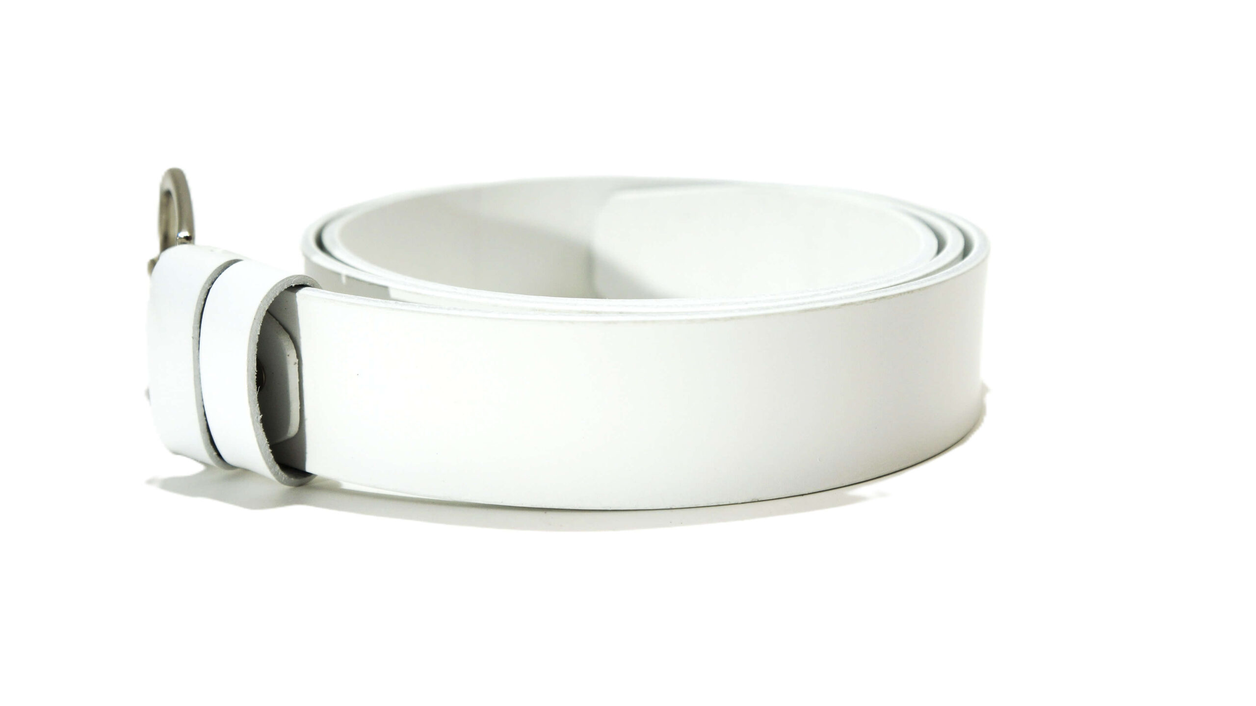 Platus baltas odinis diržas moterims 4 cm Vilnius Fashion Belts