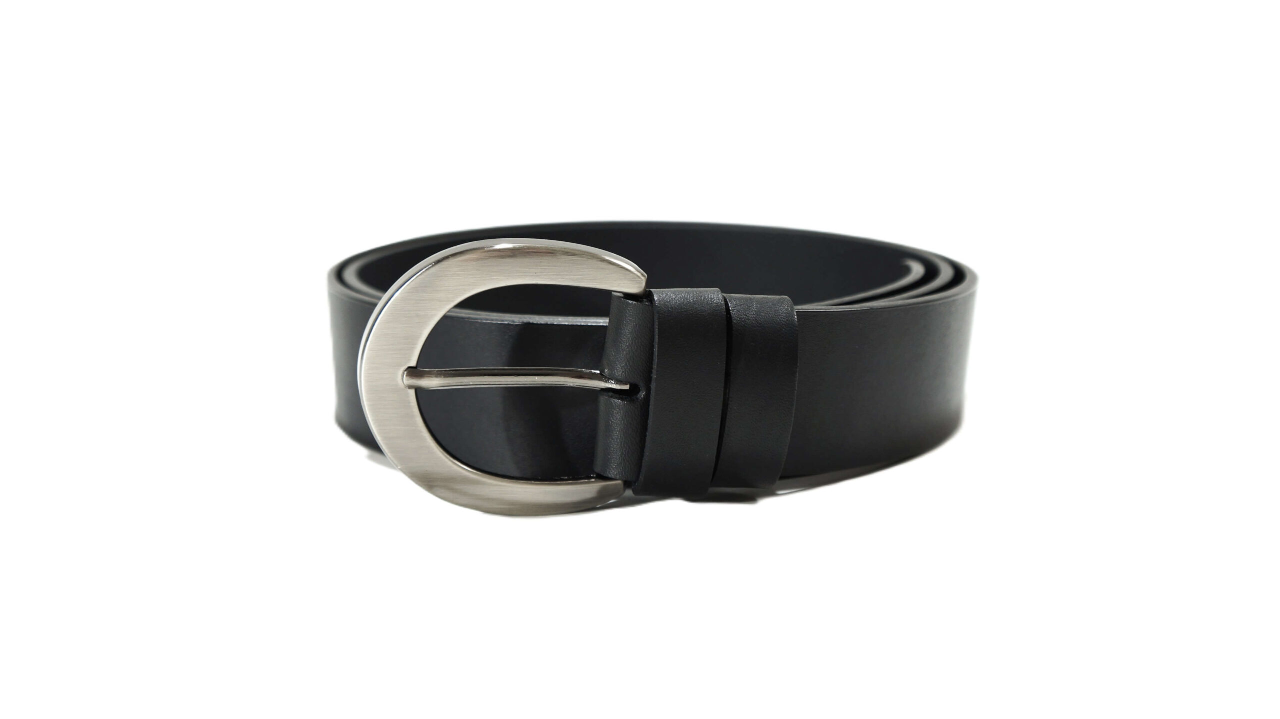 Platus juodas odinis moteriškas diržas 4 cm Vilnius Fashion Belts