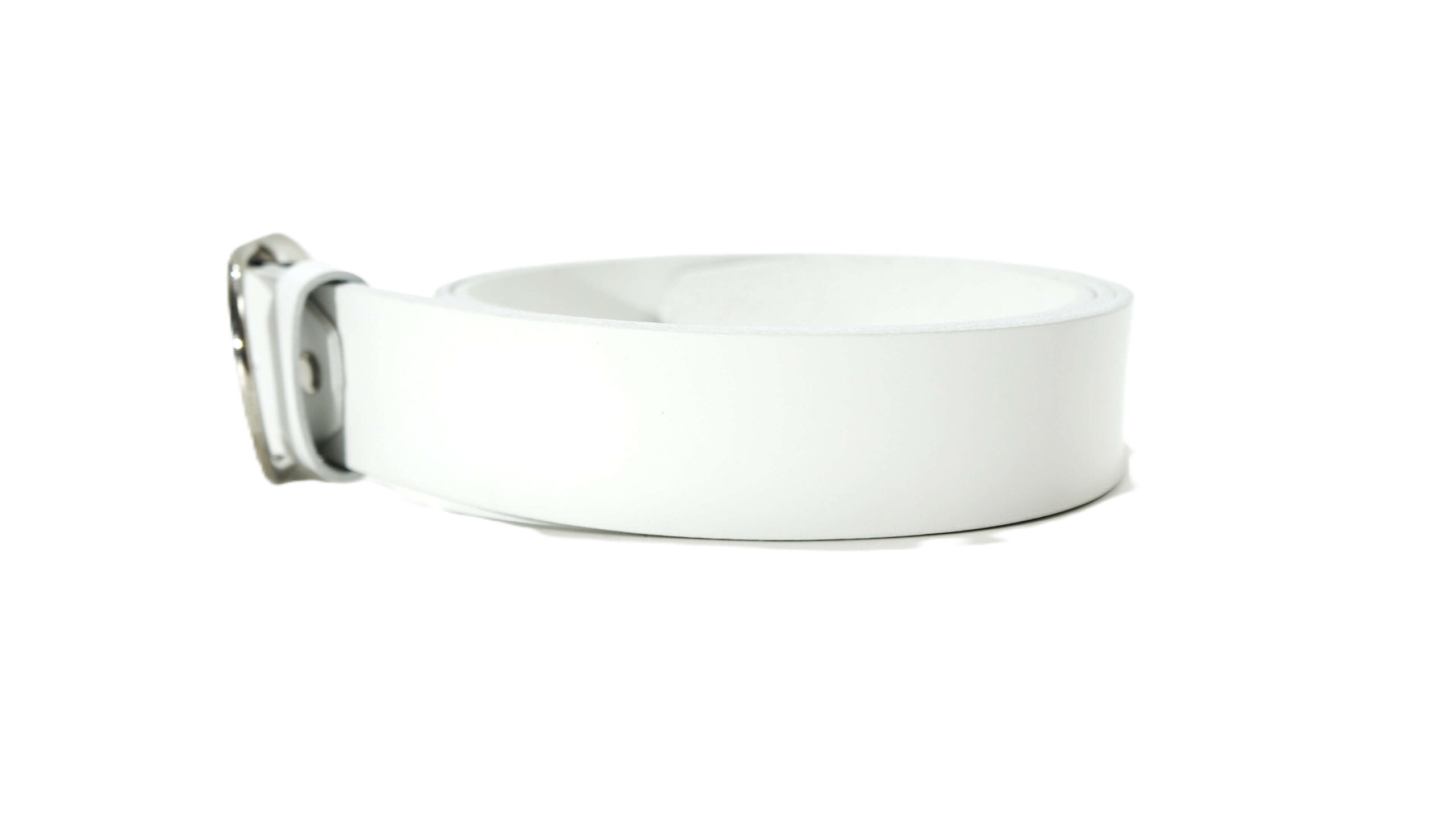 Platus baltas odinis diržas moterims 4 cm Vilnius Fashion Belts