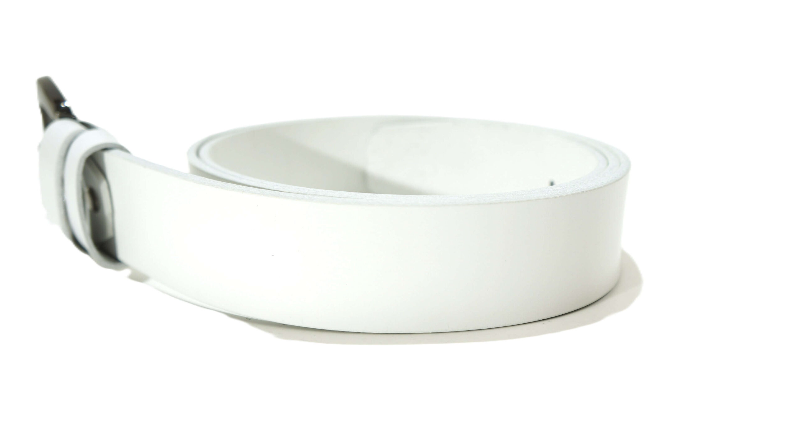 Platus baltas odinis diržas moterims 4 cm Vilnius Fashion Belts