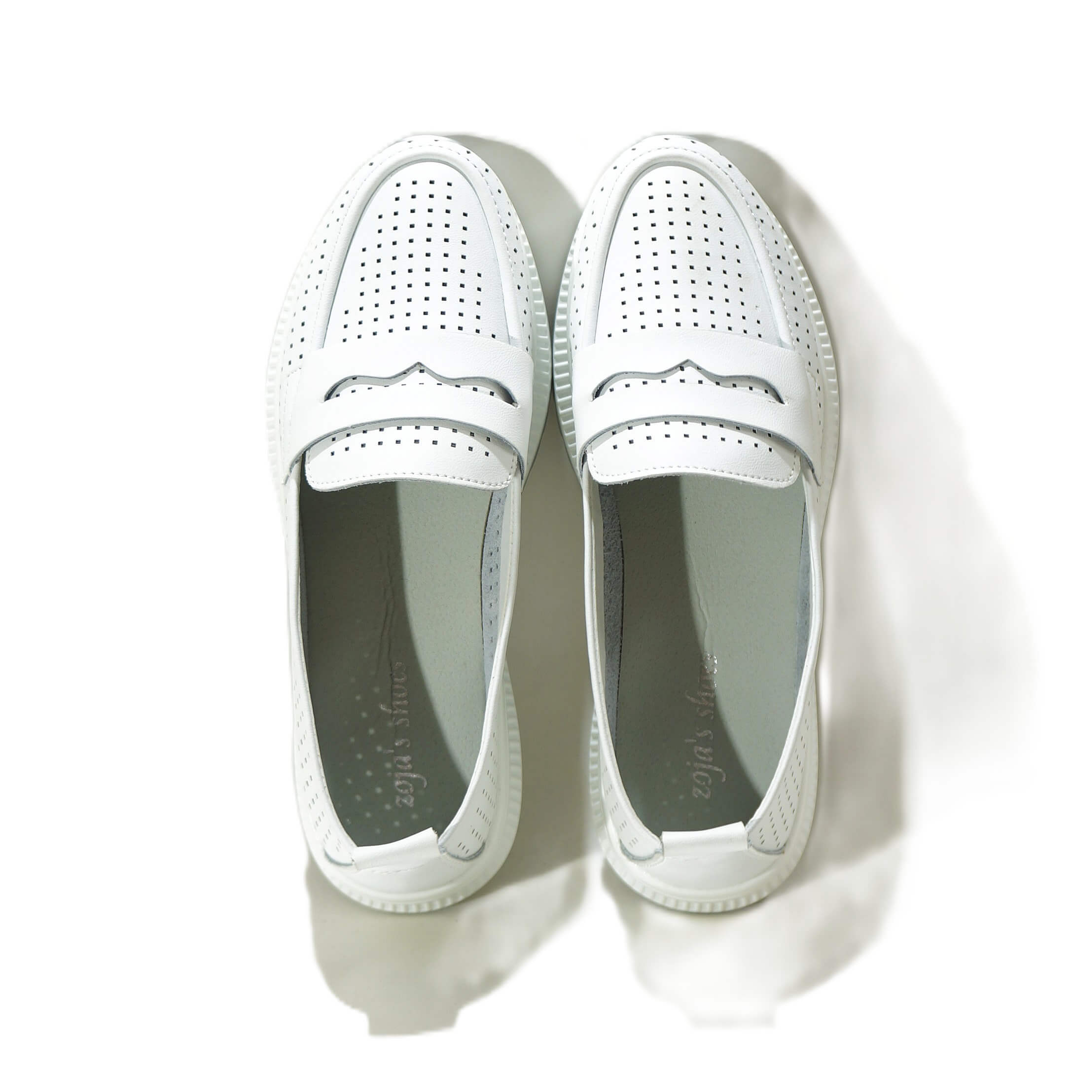 Balti odiniai vasariniai batai moterims ZOJAS