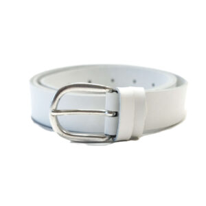 Baltas odinis diržas moterims 3 cm Vilnius Fashion Belts