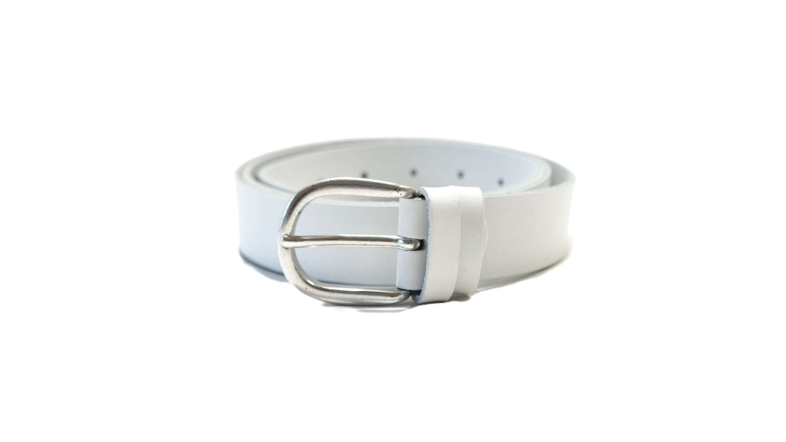 Baltas odinis diržas moterims 3 cm Vilnius Fashion Belts