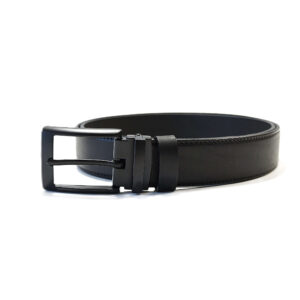 Juodas vyriškas odinis diržas su juoda sagtimi 3,5 cm Vilnius Fashion Belts