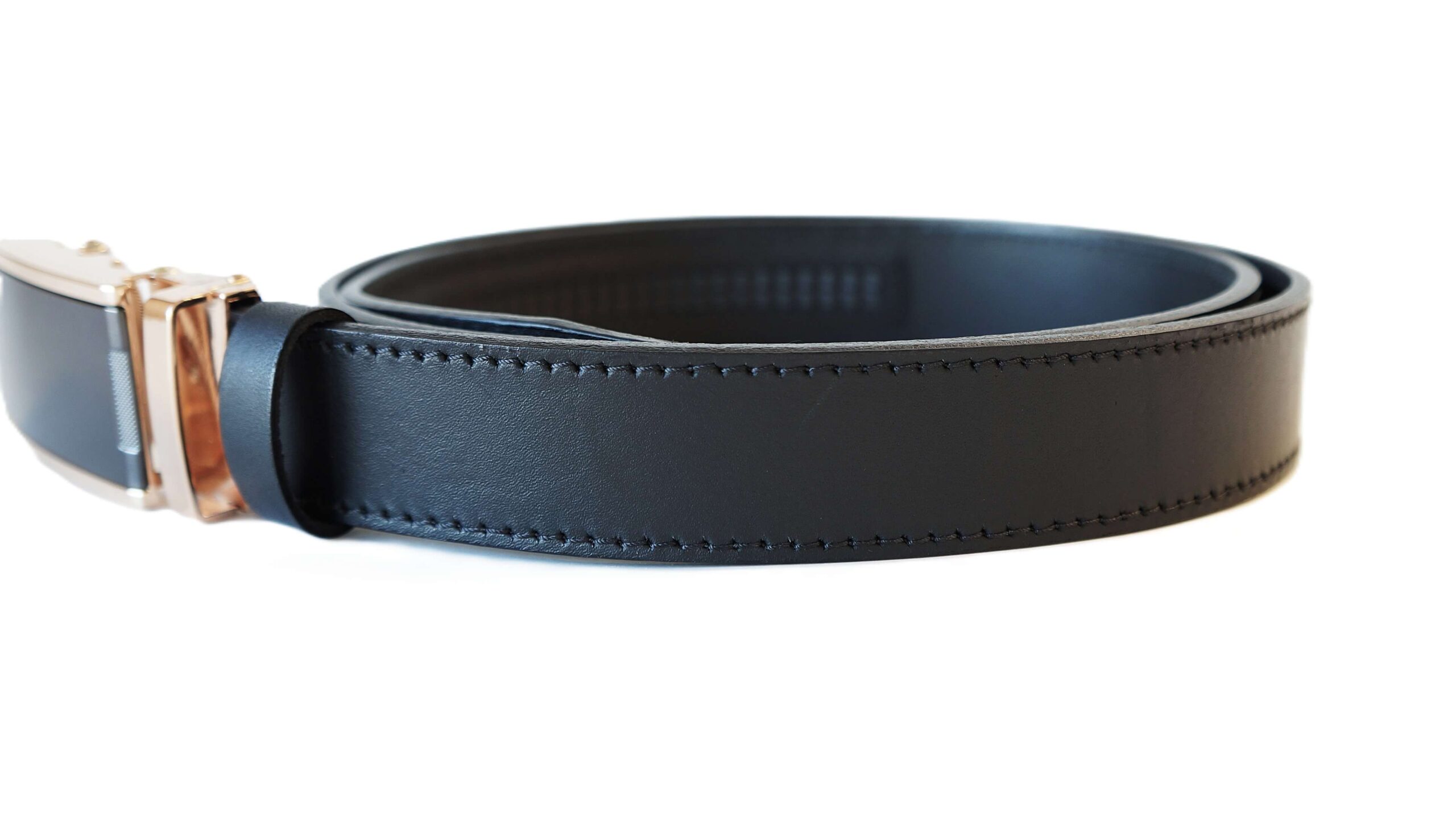 Prabangus vyriškas odinis diržas su automatine sagtimi Vilnius Fashion Belts