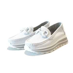 Minkšti ir patogūs balti odiniai batai moterims ZOJAS