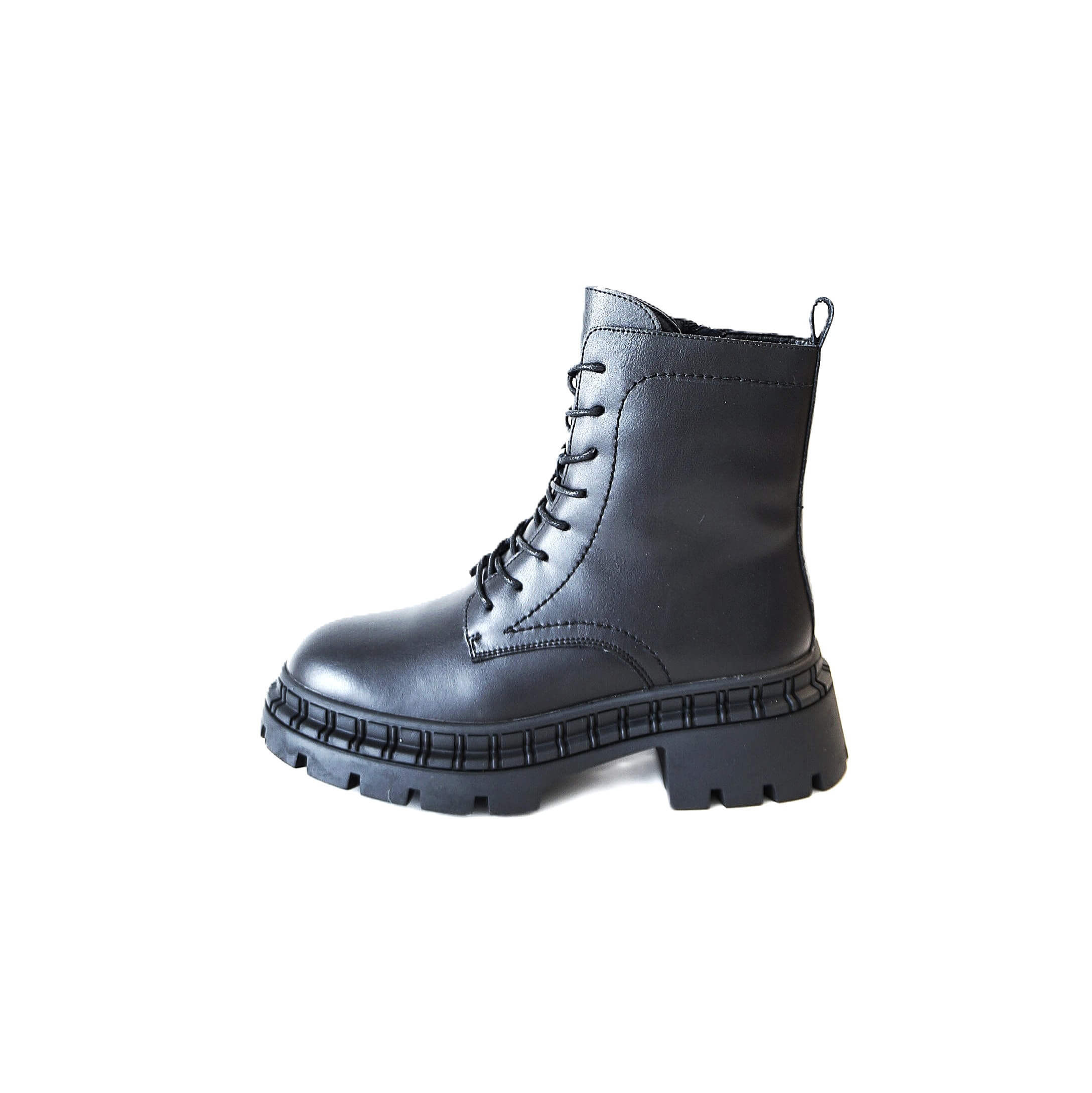 Odiniai juodi žieminiai aulinukai moterims su vilna ZOJAS