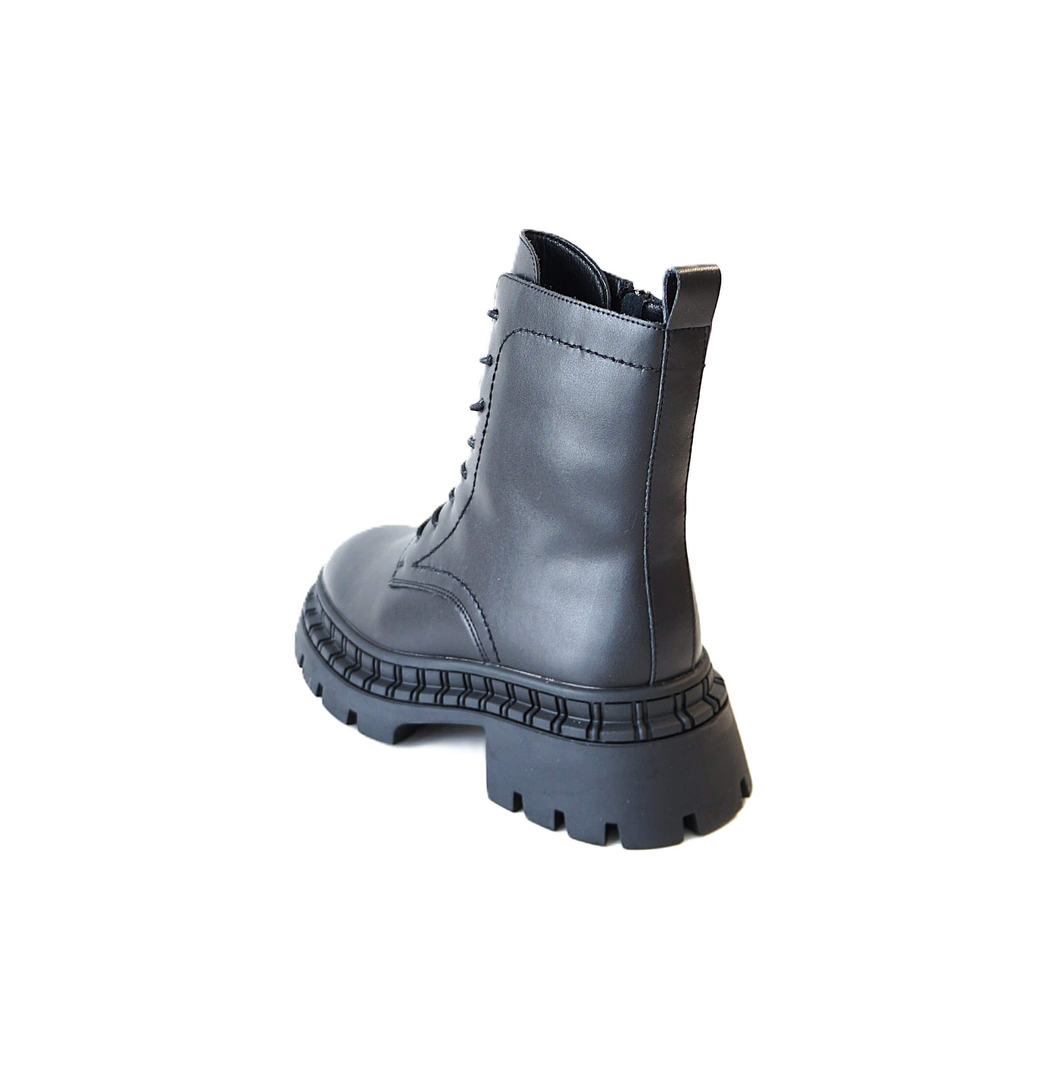 Odiniai juodi žieminiai aulinukai moterims su vilna ZOJAS