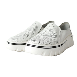 Balti odiniai vasariniai batai moterims ant platformos ZOJAS