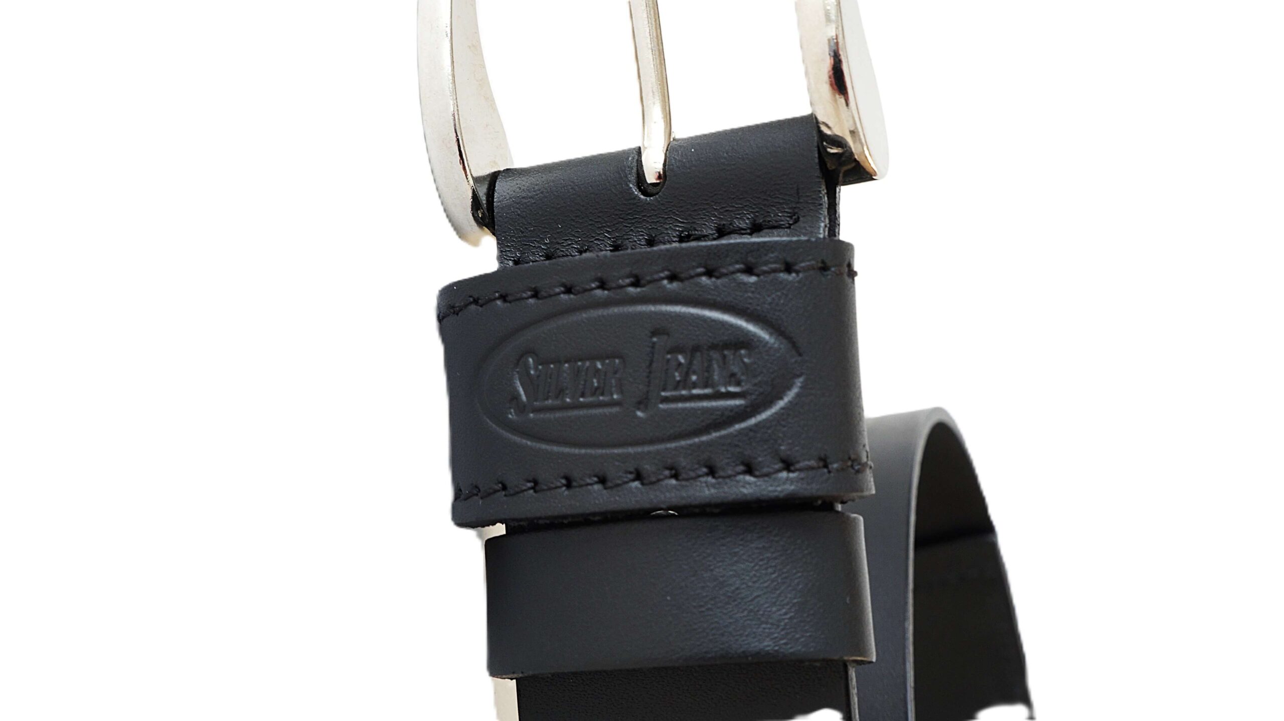 Juodas vyriškas odinis diržas Silver Jeans 4 cm