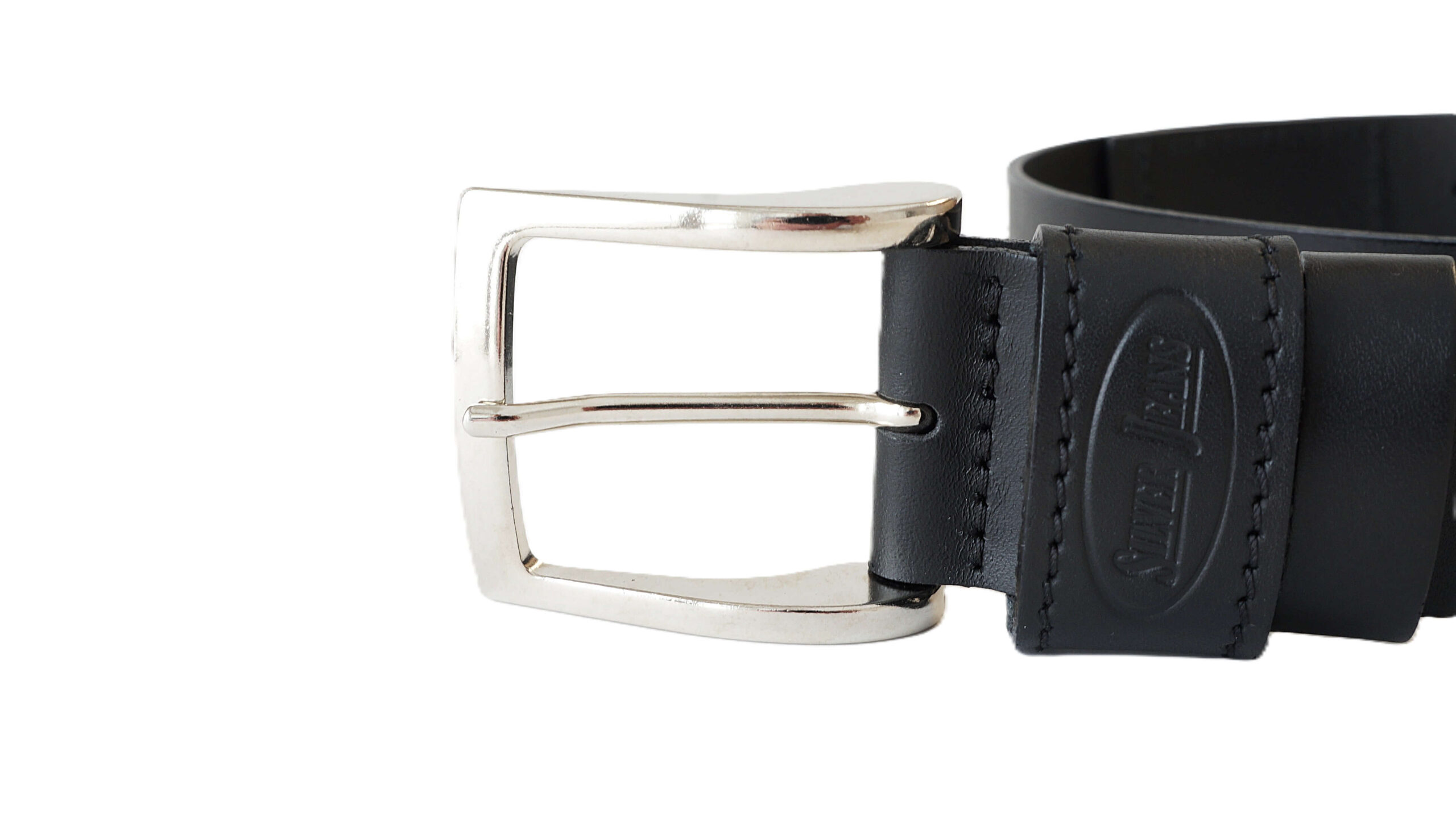 Juodas vyriškas odinis diržas Silver Jeans 4 cm