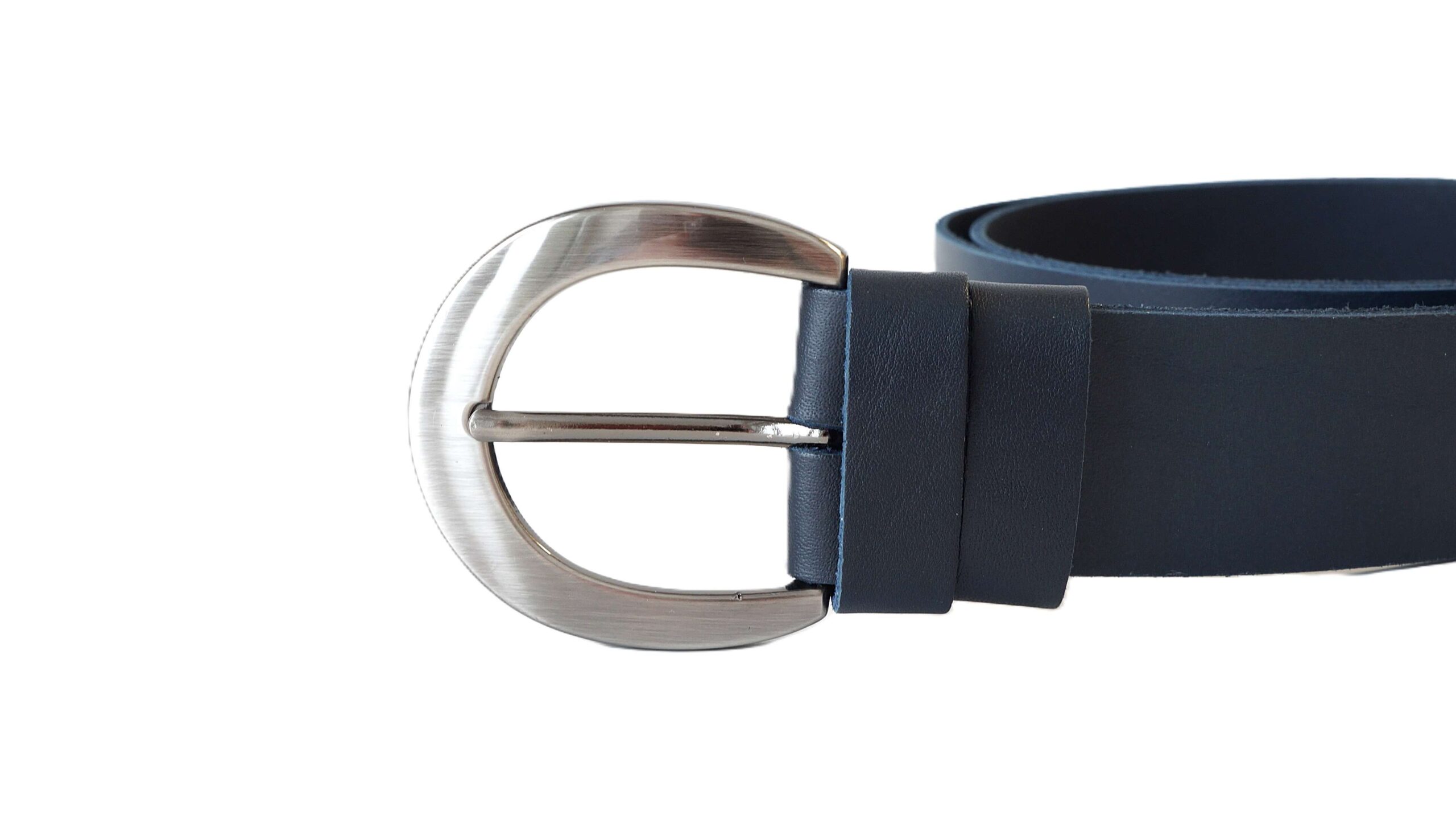 Tamsiai mėlynas moteriškas odinis diržas 4 cm Vilnius Fashion Belts