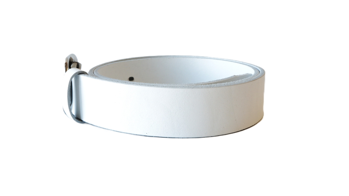 Platus baltas odinis moteriškas diržas 4cm Vilnius Fashion Belts