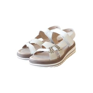 Šviesios odinės basutės moterims su platforma Jolla