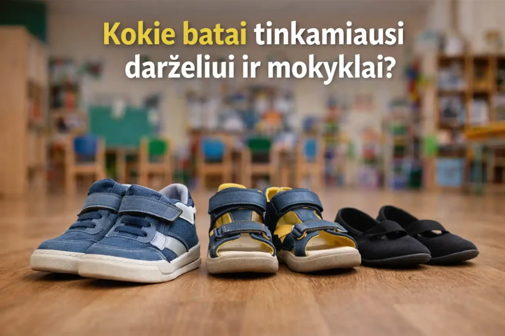 Vaikiški batai darželiui ir mokyklai – sportbačiai, basutės ir lengvi bateliai
