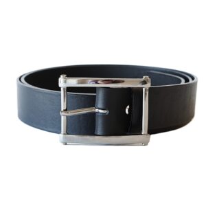 Stilingas juodas odinis diržas moterims su išskirtine sagtimi 3,5cm Vilnius Fashion Belts