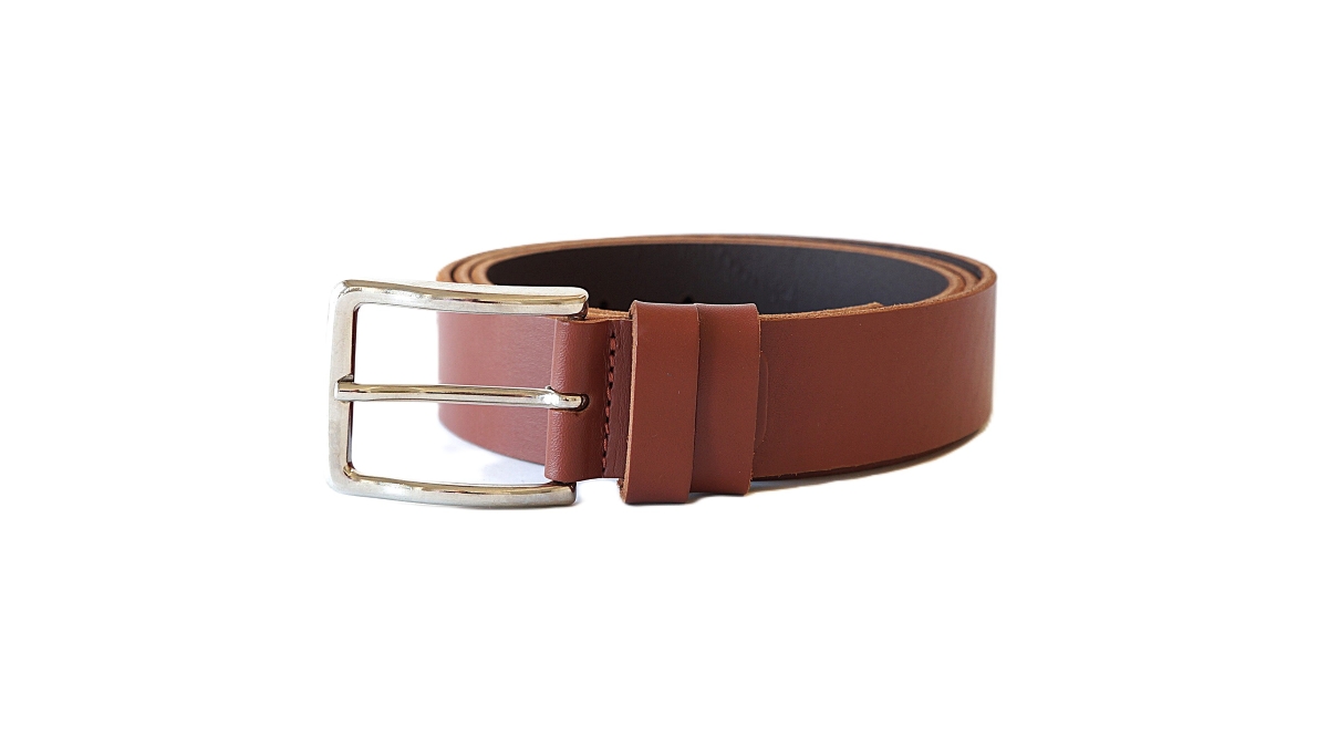 Šviesiai rudas lietuviškas odinis diržas 3,5cm Vilnius Fashion Belts