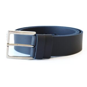 Tamsiai mėlynas odinis vyriškas diržas 4cm Vilnius Fashion Belts