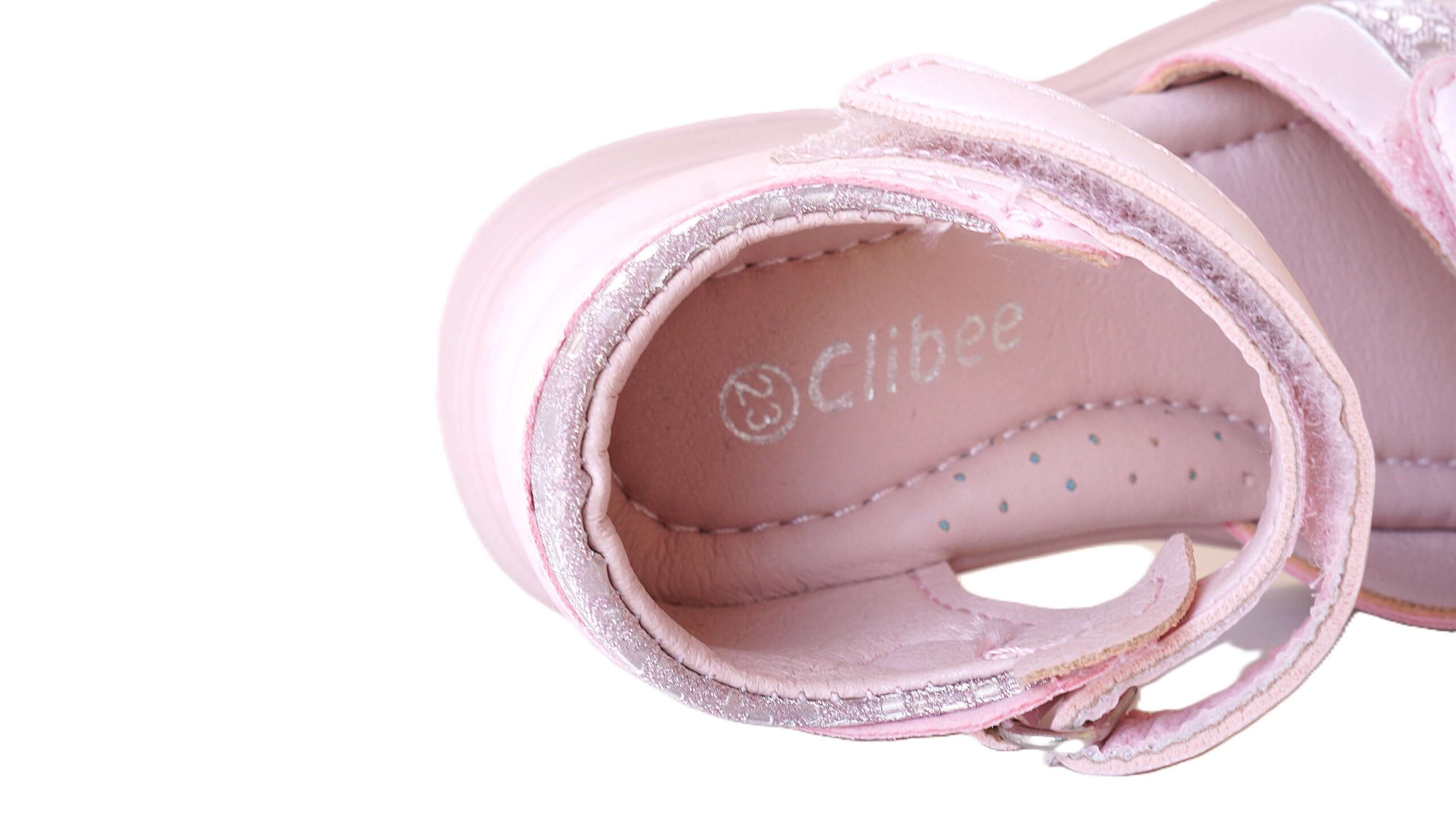 Rožinės ortopedinės basutės mergaitėms Clibee su atviru priekiu