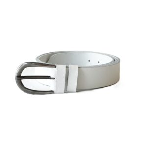 Baltas moteriškas odinis diržas 3,5 cm Vilnius Fashion Belts